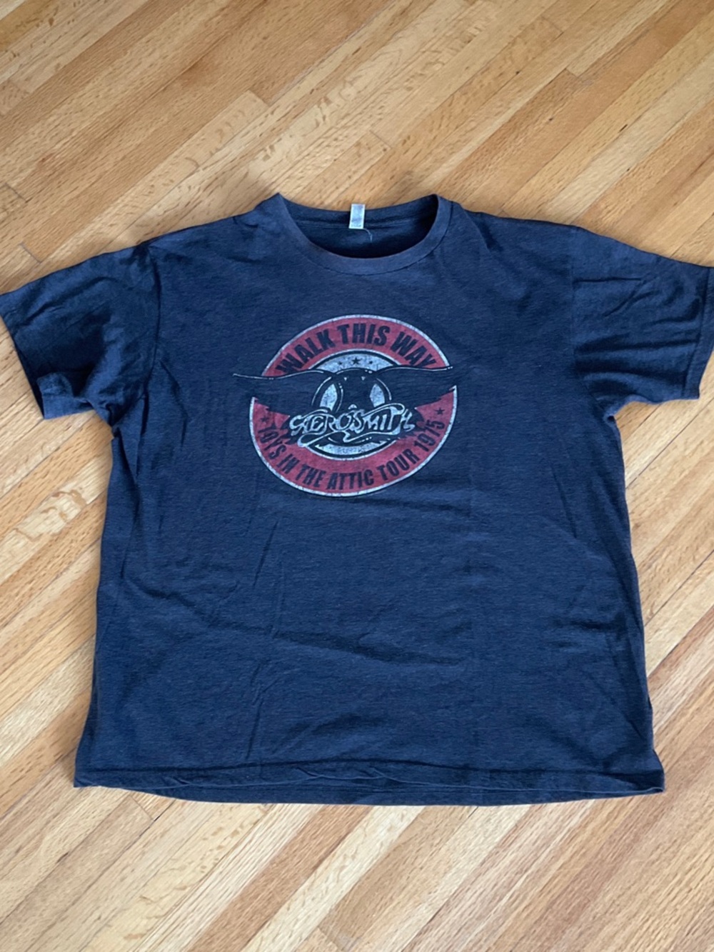 Aerosmith 'Walk This Way' Black Graphic Tee unisex Vintage Feel